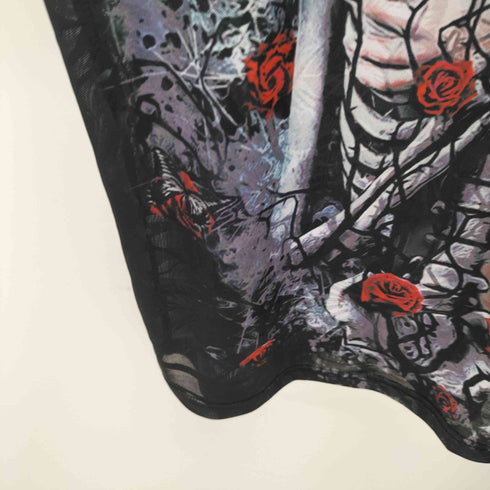 衣櫻 薔薇 スカル ガール グラフィックプリントTシャツ メンズ JPN:XXL